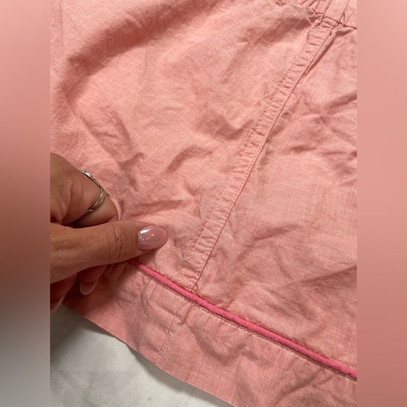 J.crew chambray boxer seaside shorts pink coral woman’s L sleep bottoms casual - Picture 11 of 13